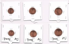 SPAGNA DA ROTOLINO TRIS MONETE 1-2-5 CENT ANNO 2001 FDC TENUTI NEGLI OBLO’