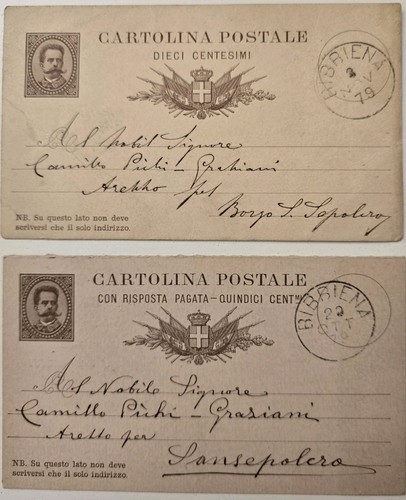 Cartolina postale con - con, risposta