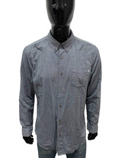 Camicia Timberland Uomo L Regular Fit Azzurra 100% Cotone Casual Originale