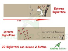 20 BIGLIETTINI BOMBONIERE