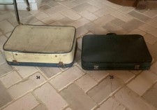 vecchia valigia in cartone damasco e fibra vintage modernariato suitcase trunk