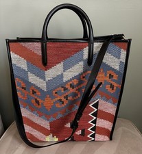 Borsa a tracolla Smythson Bond Street RARA Kilim jacquard e pelle 