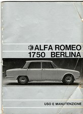 Libretto uso manutenzione Alfa Romeo 1750 berlina