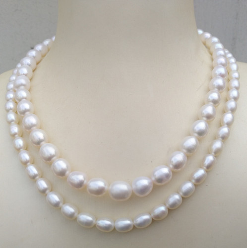 Collana perle bianche doppi - collana,