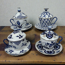 Set 4 piattini tazze da tè