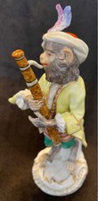 Statuina giacca gialla fagotto Meissen Monkey Orchestra 1° grado