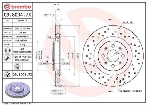 Disco freno brembo - freno,