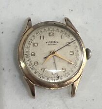 Vulcain Orologio Testa Con Sveglia Vintage Oro 10k Riempito Autentico No Pusher