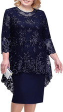 Donna Pizzo Vestito Elegante