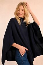 Molly Bracken Poncho da donna a Collo Alto Blu comoda e calda - SALDI-