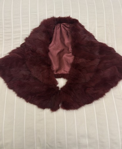 Stola bordeaux vera pelliccia - stola,