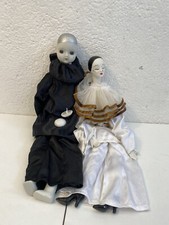 Coppia di Bambole Vintage Pierrot e Colombina in Porcellana – 55 cm rari unici