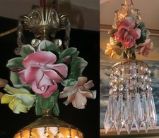 1 lampadario tole porcellana