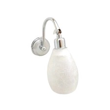 Applique da Parete orientabile moderna con vetro bianco cromata 1 Luce specchio 