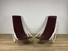 Coppia sdraio poltrone ferro pelle anni 50’ vintage design