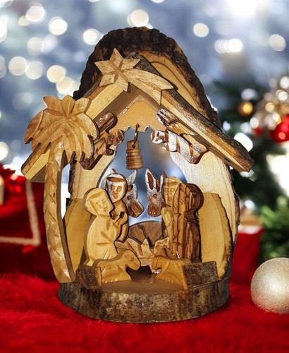 Presepio legno ulivo cm - presepio,