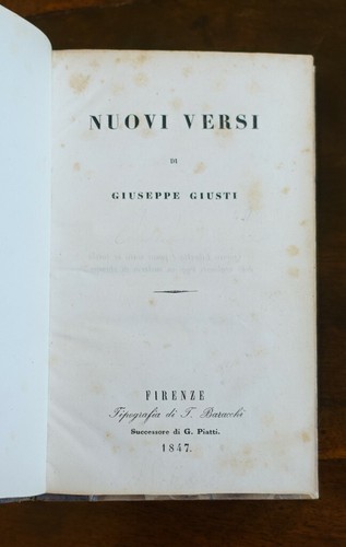 Giuseppe giusti nuovi versi - giuseppe,