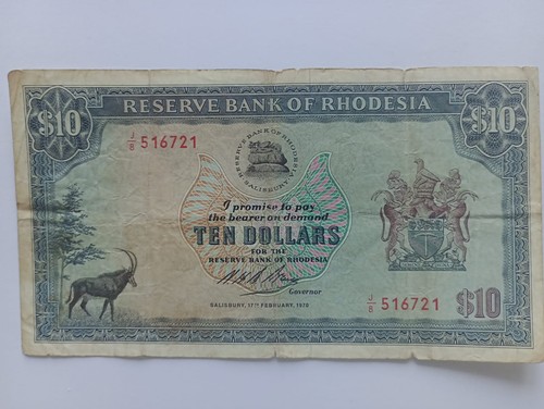Banconota dollari rhodesia - banconota, 10
