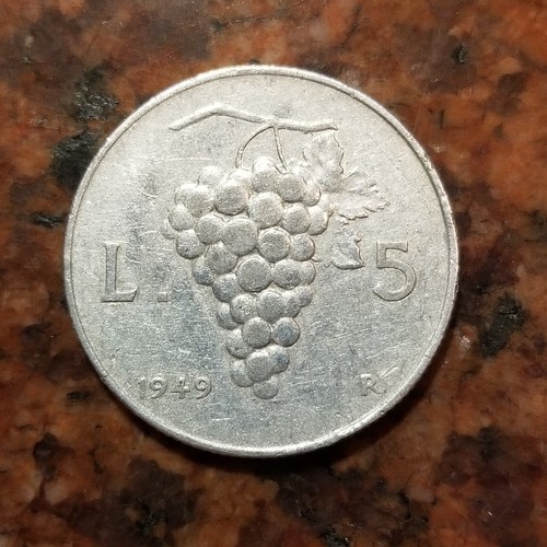 1949 italy lire coin - 5,