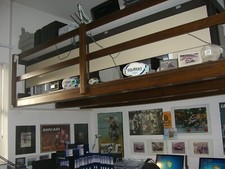 Soppalco / legno scuro / inc. scala / 365cm x 200cm x 207cm