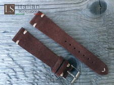 Cinturino orologio 18 20 22 vera pelle scamosciata italiana LS VINTAGE SUEDE cacao