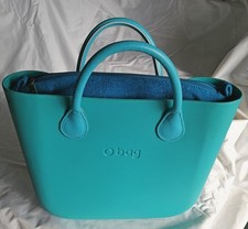 O bag Borsa Nuova Originale O bag - Col. TURCHESE Int. BLU Manici TURCHESE
