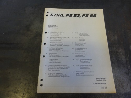 Lista ricambi decespugliatore