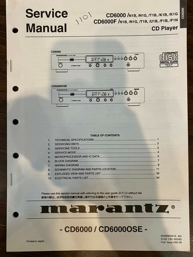 Lettore marantz cd6000 - lettore, cd