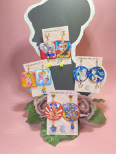 Orecchini Eroine anime 80 in carta trattata rivestiti in resina