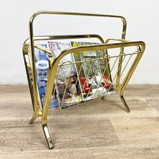 Portariviste vintage di design anni ' 70 in ottone metallo lucido modernariato 