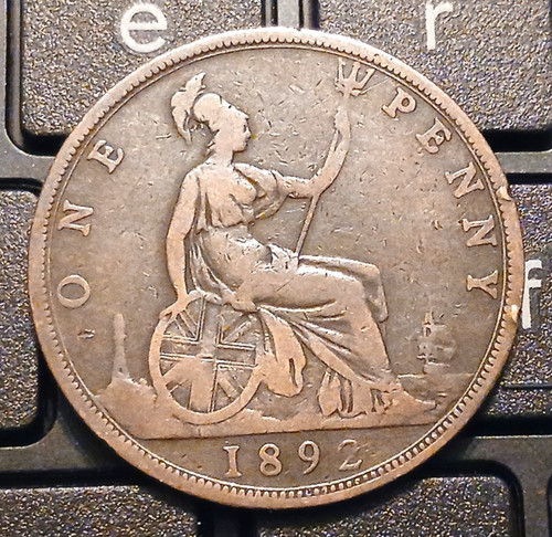 Moneta bronzo 1892 victoria - bronzo,