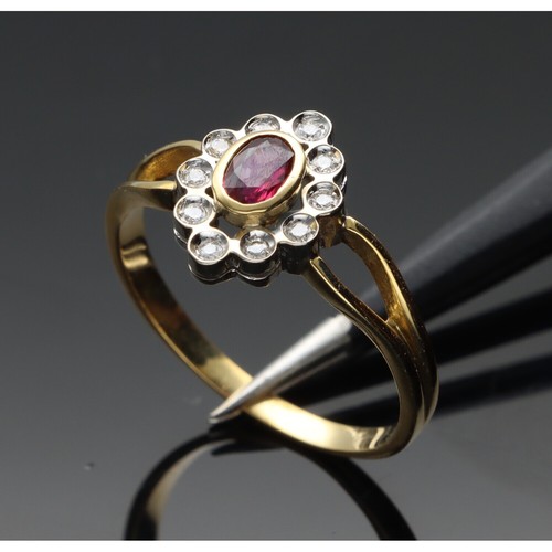 Anello conrubino brillanti - conrubino,