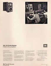 Vintage JBL 4313 MONITOR DA STUDIO ALTOPARLANTI RIVISTA STAMPA ANNUNCIO registrazione studio pinup
