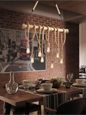 Lampadario da soffitto 8 portalampada e27 corda in canapa stile vintage country