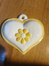 vintage THUN formella cuore fiore bianco giallo vintage anni 80 2a Scelta