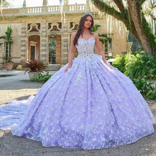 Abiti quinceanera lilla pizzo - quinceanera,