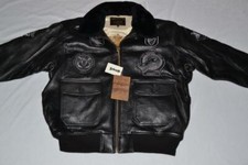 SCHOTT NYC G1TG G-1 Ali D'Oro Giacca Bomber In Pelle Nera Tutte Le Taglie Nuova