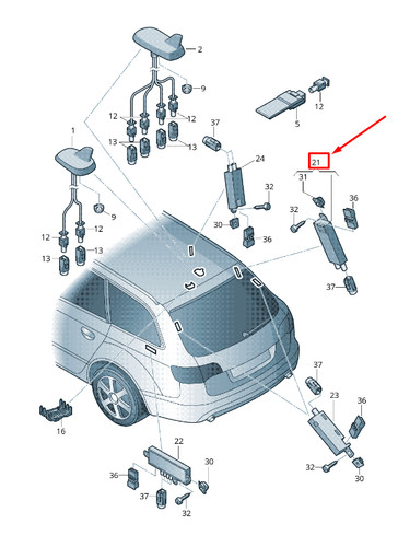 Amplificatore antenna bootlid