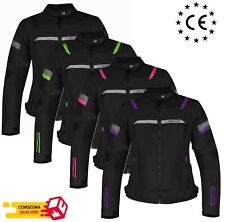 Giacca Giubbotto Moto Donna estiva protezioni CE Cordura Mesh Traspirante 