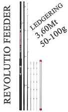 canna revolution feeder 50/100g ledgering pesca mare fiume fondo pasturatore tp