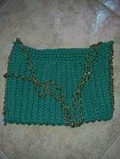 Borsa  uncinetto handmade crochet artigianale. Pezzo Unico. Cordino Turchese