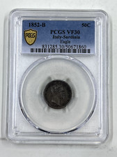 1852 B 50C PCGS VF30 Italia
