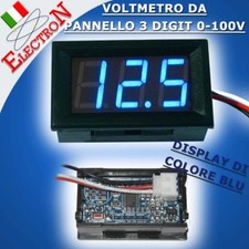 VOLTMETRO DIGITALE 3 DIGIT 0- 100V LED BLU 0,56"- tester MOTO AUTO CAMPER