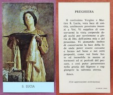 Santino Holy Card: S. Santa Lucia Vergine e Martire