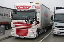 LKW Foto DAF XF 105 460 Planensattelzug Polen weiß Parlej #c6fp