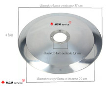 Lama per affettatrice Rasspe 370-57-4-290 100CR6 tipo Bizerba Made in Italy 