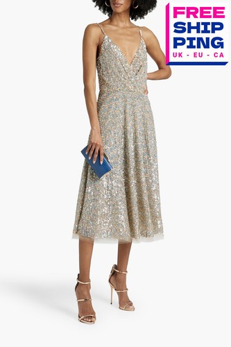 Abito svasato midi paillettes