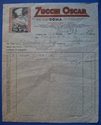Carta intestata roma 1958 - intestata,