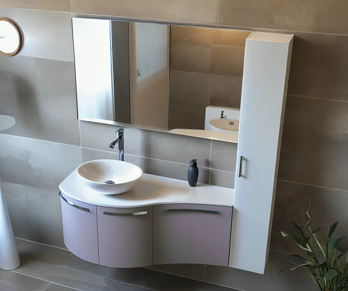 Mobile bagno curvo 145 cm - mobile,