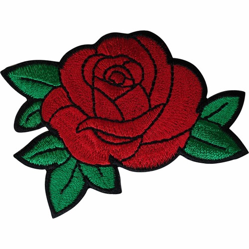 Red rose flower patch - patch, iron